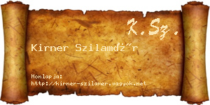 Kirner Szilamér névjegykártya